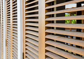 Close up of shutters louvres