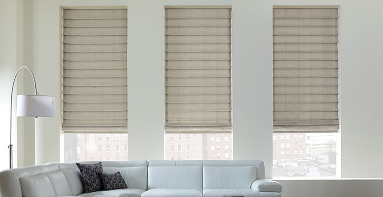 Roman Shade in a Living Room