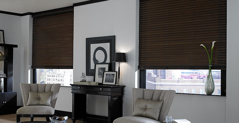 Wood Blinds in Living room
