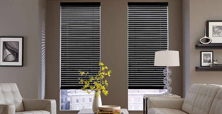 Wood Blinds in Family Room