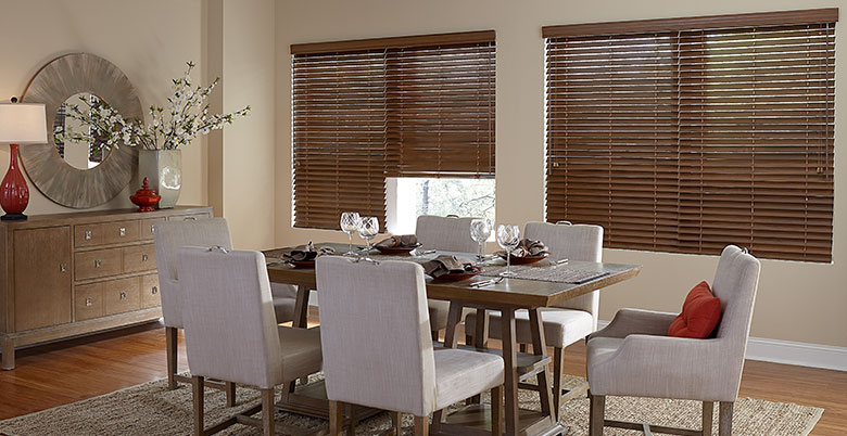 Wood Blinds in Dining Room