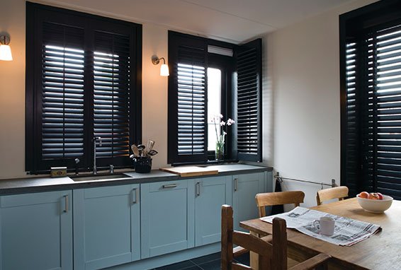 Dining Room with Dark Shutters
