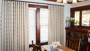 Horizontal Sheer Shades with Drapery